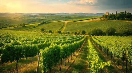 Papier Peint photo Toscane landscape of Vineyards in European region