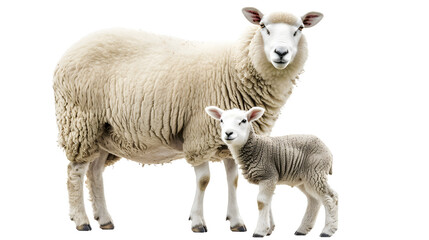 Adult Sheep and Baby Sheep Standing Together