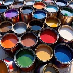 Open cans of paint in many colors, representing diversity and choice