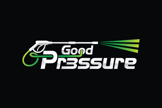 Pressure Washing lettering logo, Good Pressure logo