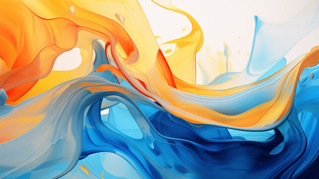 Vivid abstract painting in cinema4d style with swirling colors, fluid gestures & mesmerizing scapes.