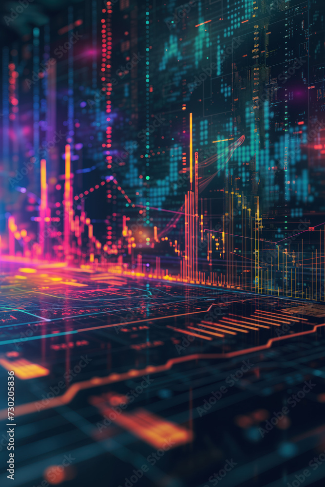 Aufkleber a modern minimal abstract background. artificial intelligence, crypto currency, stock exchange, futu