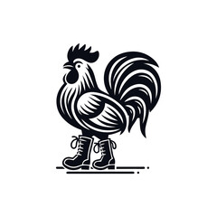 Wearing Rooster Boots Vactor illustration use logo, t-shirt