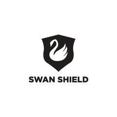 Swan shield logo simple minimalist