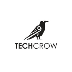 Tech crow logo design