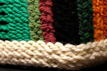Multi-colored wool patches on a sweater pattern