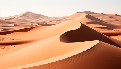 Fototapeta na wymiar Majestic sand dunes ripple in Africa arid beauty generated by AI