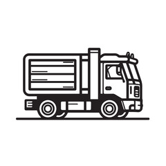 Tractor trailer in cartoon, doodle style. Image for t shirt. Isolated 2d vector illustration in logo, icon, sketch style, Eps 10. AI Generative