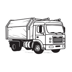 Tractor trailer in cartoon, doodle style. Image for t shirt. Isolated 2d vector illustration in logo, icon, sketch style, Eps 10. AI Generative