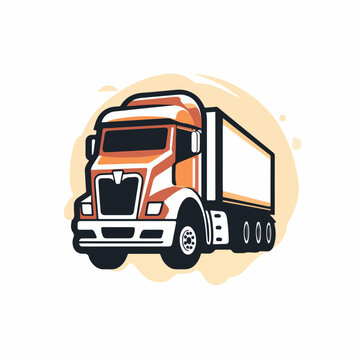 Tractor trailer in cartoon, doodle style. Image for t shirt. Isolated 2d vector illustration in logo, icon, sketch style, Eps 10. AI Generative