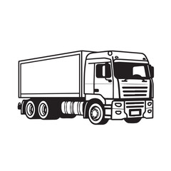 Tractor trailer in cartoon, doodle style . Image for t shirt. Isolated 2d vector illustration in logo, icon, sketch style, Eps 10, black and white. AI Generative