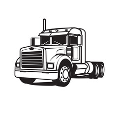 Tractor trailer in cartoon, doodle style . Image for t shirt. Isolated 2d vector illustration in logo, icon, sketch style, Eps 10, black and white. AI Generative