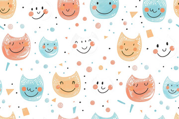 Seamless Pastel Smiles Pattern