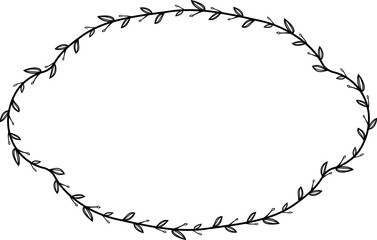Flower wreath leaf floral border Vintage frame vector Horizontal Frame Rectangle Frame picture frames Branch laurel botanical silhouette black retro badge elements decoration