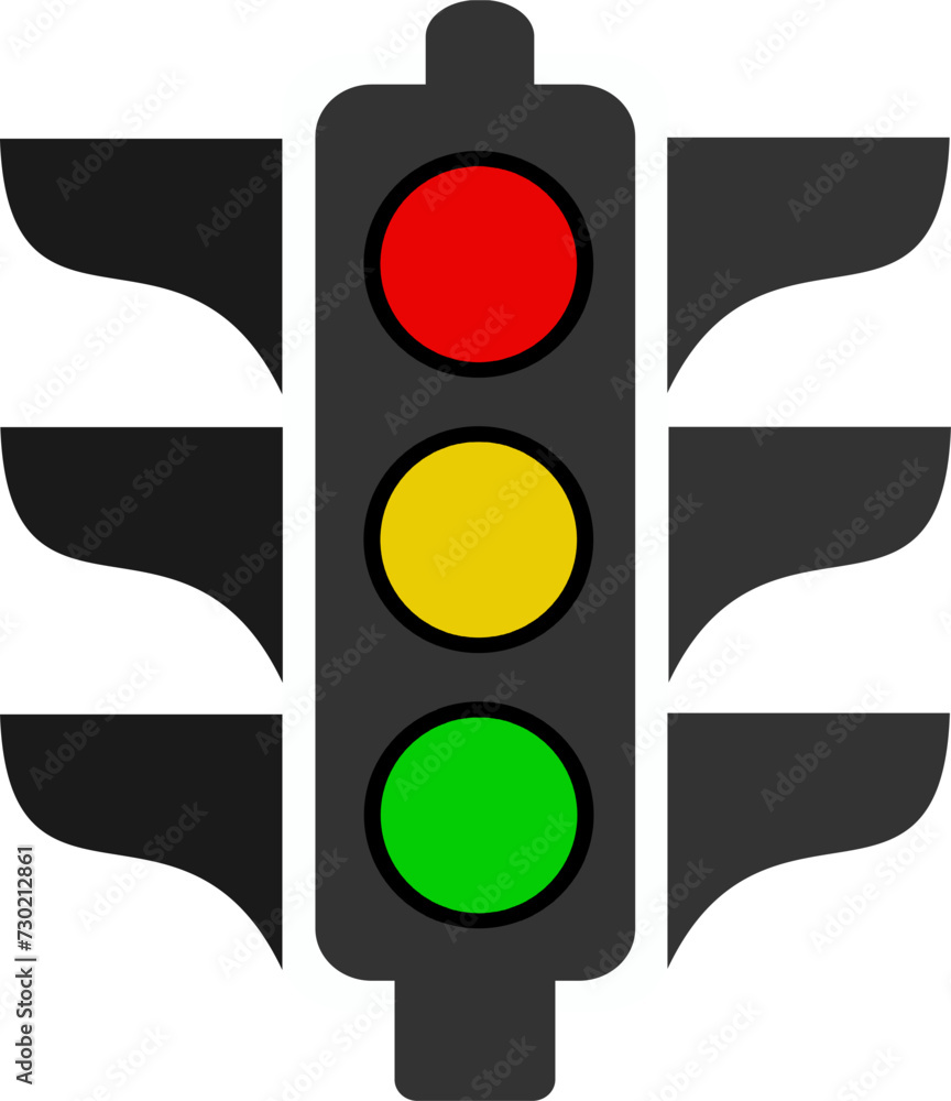 Poster traffic signal symbol sign. stop ahead signs traffic light. warning vector illustration. replaceable
