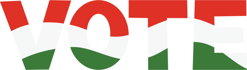 Naklejka premium Vote vector. Election day in Hungary. National flag
