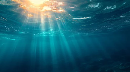 Deurstickers Gradient background from sunburst to ocean depth © Anthony