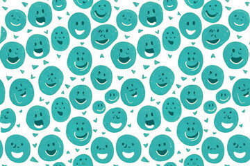 Pastel Smile Pattern on Transparent