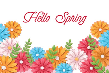 It's Spring Time. Beautiful flowers on a colorful background.
