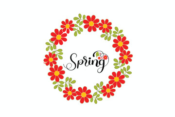 It's Spring Time. Beautiful flowers on a colorful background.
