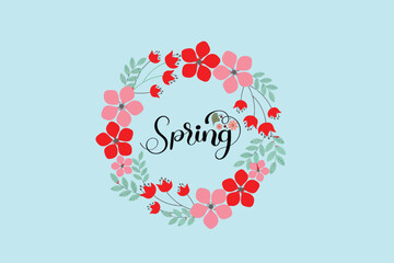 It's Spring Time. Beautiful flowers on a colorful background.
