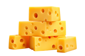 Pieces of delicious cheese, cut out