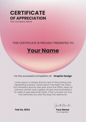 Abstract Gradient Certificate of Appreciation, Acknowledgment of Excellence, Employee of the Month Template	

