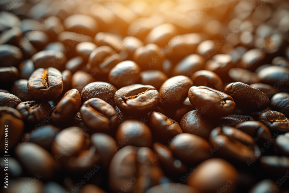 Aufkleber coffee beans close up. background image. created with generative ai technology