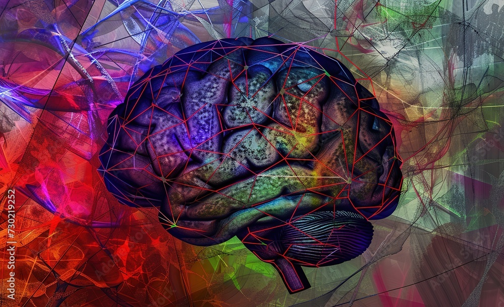 Poster digital brain interface: a vivid illustration of neural networks and cognitive processes in streamin
