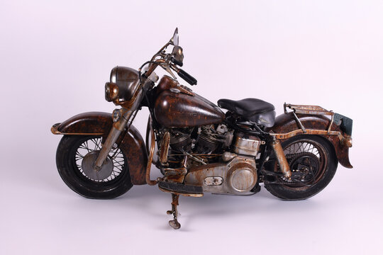 Old Vintage Harley from world war , image taken inside of a studio. WLA Harely Davidson.	
