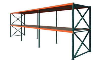 3D Rendering Illustration of Metal Shelf-Structure Exterior