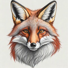 Naklejka premium Hand drawn illustration of orange fox. Wild animal.