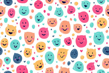 Fototapeta premium Seamless Pastel Smiles Pattern