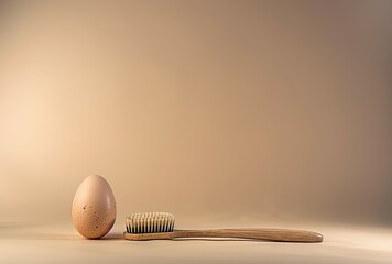 Eco-friendly oral care: Bamboo toothbrush balanced on natural stone is a symbol of sustainable living and environmental awareness