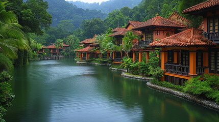 Naklejka premium garden with water