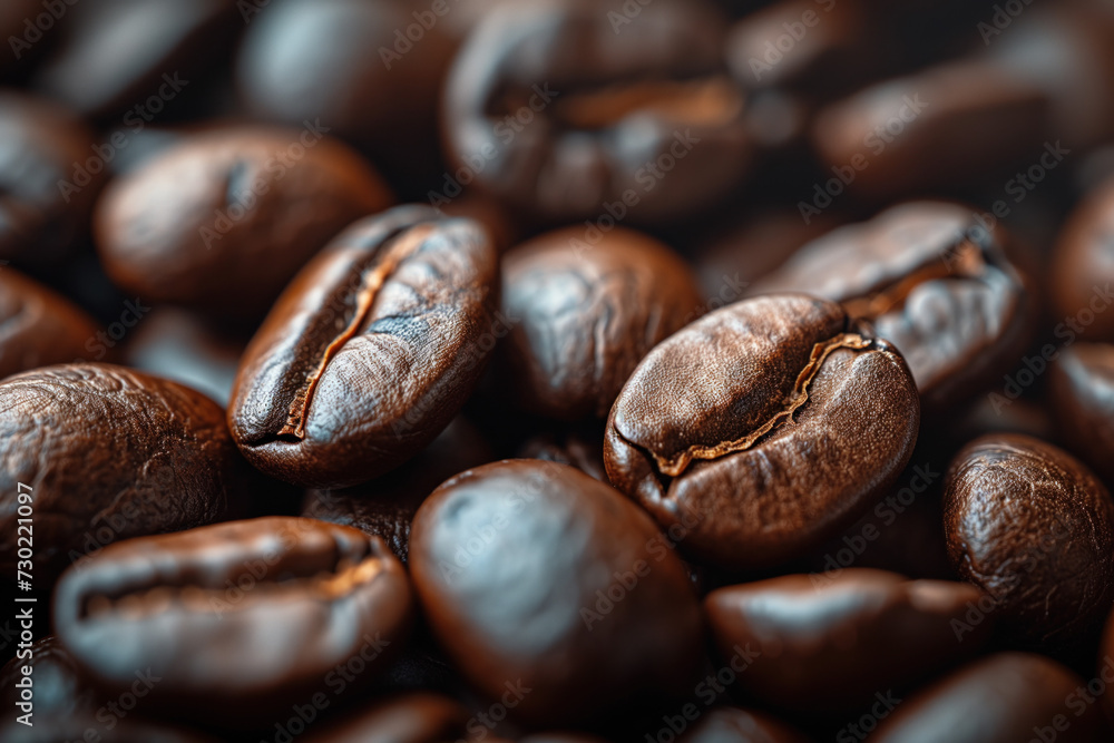 Aufkleber coffee beans close up. background image. created with generative ai technology