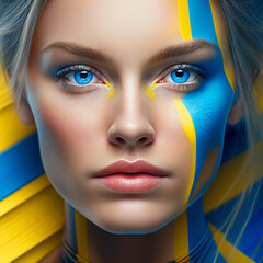 Ethereal Elegance: A Portrait of a Woman in Yellow and Blue