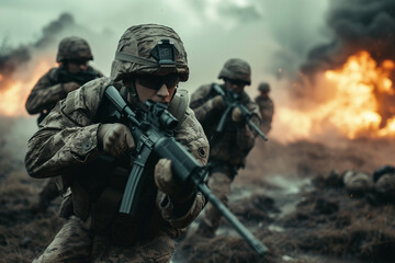 Fototapeta premium military training combat