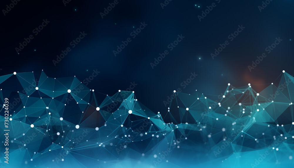 Poster futuristic geometric design illuminates dark space in abstract computer graphic generated by ai