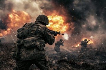 firefighters in action