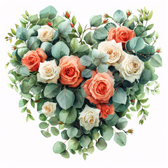 Flowers Heart Shape Enveloped in Love A Valentine's Embrace