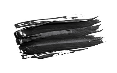 Charcoal Stroke of Paint Isolated on Transparent Background.