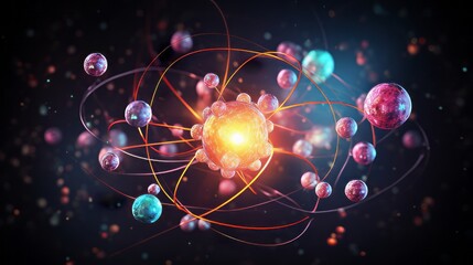 An atomic model with protons, neutrons, and electrons
