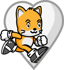 cute cat runs