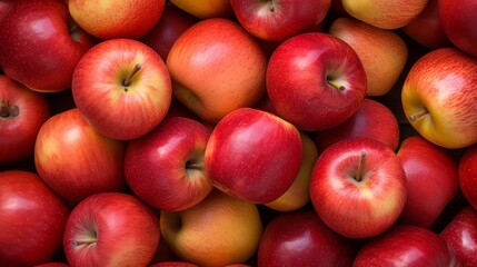 Fototapeta na wymiar Vibrant display of red and yellow apples