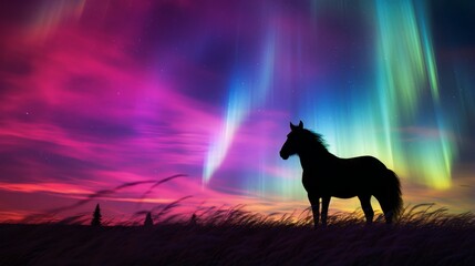 Aurora Centaur stands tall in a field of shimmering colors