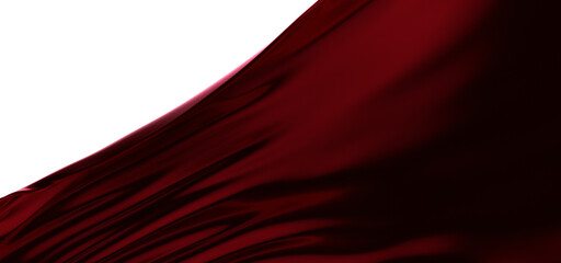 red wave silk satin fabric on white background for grand opening ceremony other occasion