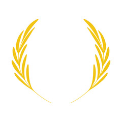 Classical victory laurel wreath with long oval leaves