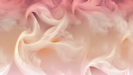 Peach fuzz tones, soft moving folds, smoky background, abstract wallpaper