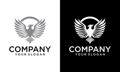 Eagle symbol isolated on white for tattoo design - also as emblem or logo template. Jpeg version is also available